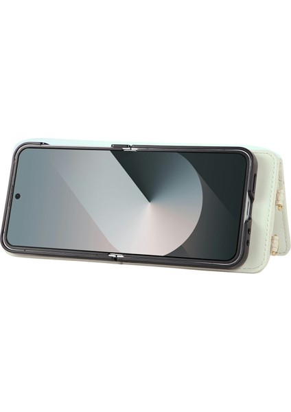 Samsung Galaxy Z Flip7 5g Kickstand Eşkenar Dörtgen Deri + Tpu Telefon Kılıfı ve Omuz Askısı (Yurt Dışından) modelleri