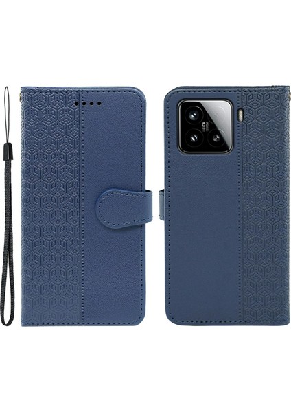 Xiaomi 15 El Kayışı ile Çizilmez Eşkenar Dörtgen Deri Telefon Kılıfı (Yurt Dışından)