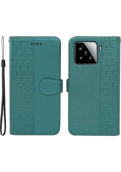 Xiaomi 15 El Kayışı ile Çizilmez Eşkenar Dörtgen Deri Telefon Kılıfı (Yurt Dışından)