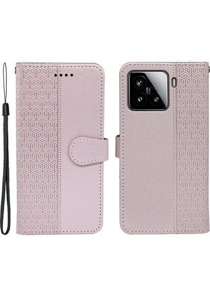 Xiaomi 15 El Kayışı ile Çizilmez Eşkenar Dörtgen Deri Telefon Kılıfı (Yurt Dışından)