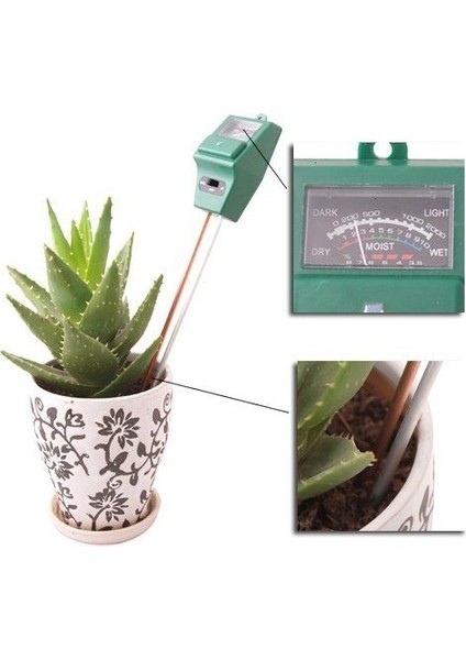 Toprak Için Nem, Ph ve Işık Ölçer 3'ü Bir Arada