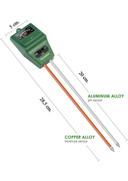 Toprak Için Nem, Ph ve Işık Ölçer 3'ü Bir Arada