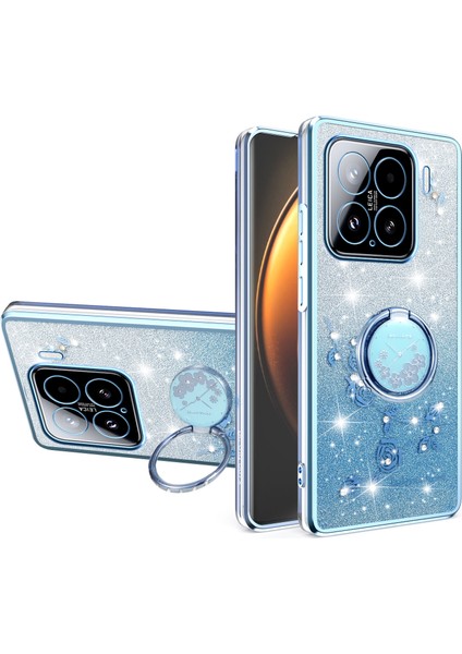 Xiaomi 15 Halka Kickstand Tpu Çiçekler Telefon Kapağı Gradyan Parıltı (Yurt Dışından)