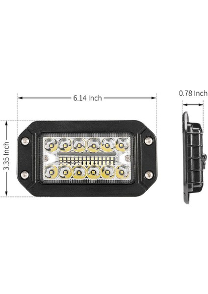 2 Adet 12 V 6 Inç Gömme Montaj Çalışma Işığı 26 LED Süper Parlak Spot Araba Farları (Yurt Dışından) modelleri