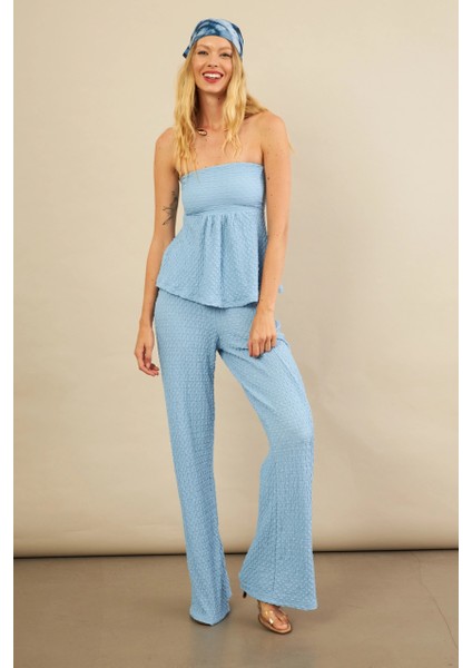 Kadın Mavi Bubble Alt Üst Takım FLU337 modelleri