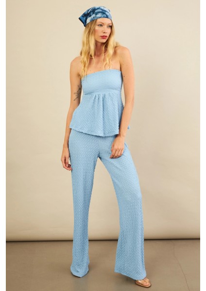 Kadın Mavi Bubble Alt Üst Takım FLU337 fırsatları