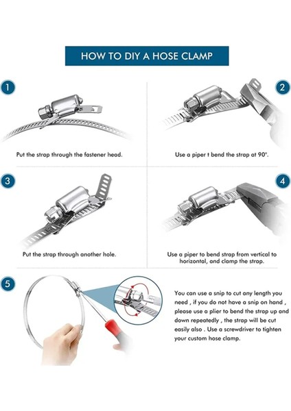 304 Paslanmaz Çelik 3,5 M Hortum Kelepçesi Kayışı 8 Bağlantı Elemanı Solucan Kelepçesi Ayarlanabilir Solucan Dişli Boru Kanalı Hortum Kelepçesi (Yurt Dışından) fiyatları