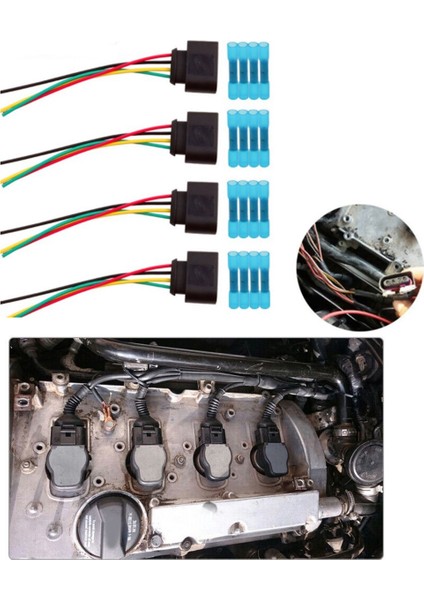 Takım Ateşleme Bobini Konnektörü Kablo Demeti Kablo Fişi Audi A3 A4 A5 A6 Tt Vw Passat Jetta 1J0973724 2011340 1J0998724 (Yurt Dışından) modelleri