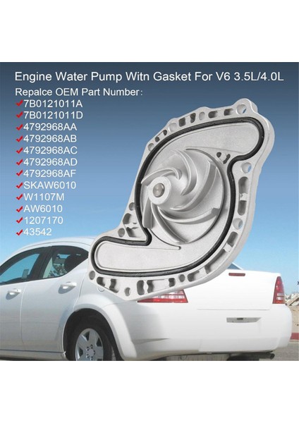 Chrysler 300C 2005-2011 3.5l Motor Soğutma Sistemleri Aksesuarları Için Araba Su Pompası Tertibatı 4792968AD (Yurt Dışından) fırsatları