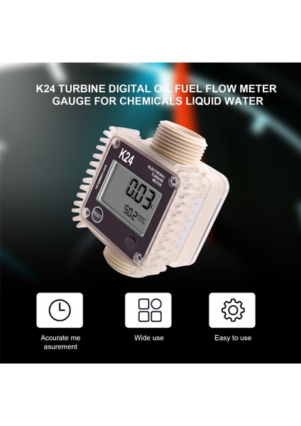 Kimyasallar Sıvı Su Için K24 Türbin Dijital Yağ Yakıt Akış Ölçer Ölçer (Yurt Dışından) indirimleri