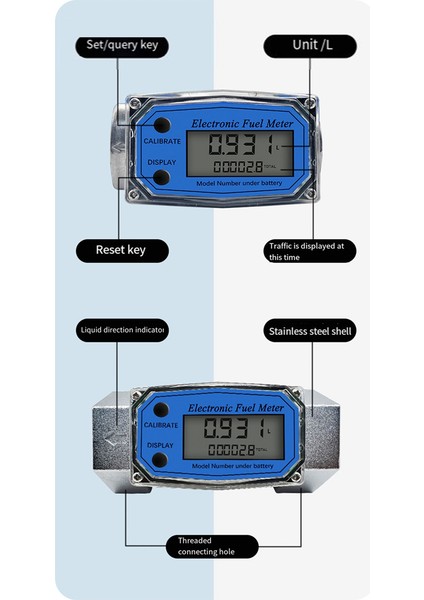 Benzinli Su Deniz Sıvısı Akış Ölçer Mavisini Ölçmek Için 25 Dijital Türbin Akış Ölçer (Yurt Dışından) indirimleri