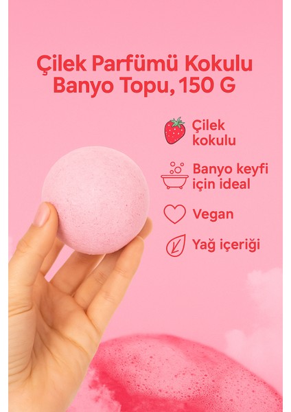 Çilek Kokulu Banyo Topu 150 gr modelleri
