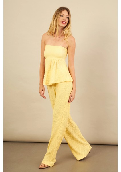 Kadın Sarı Bubble Alt Üst Takım FLU337