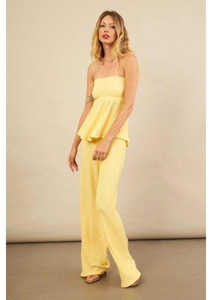 Kadın Sarı Bubble Alt Üst Takım FLU337 fiyatları