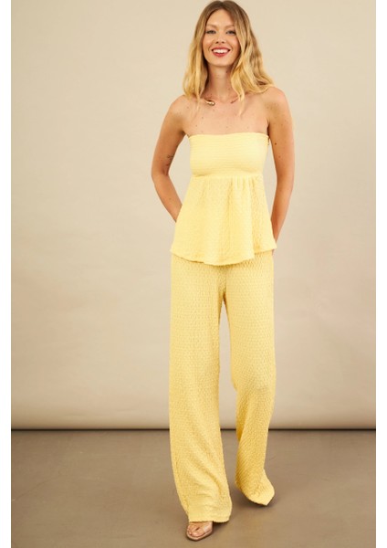 Kadın Sarı Bubble Alt Üst Takım FLU337 fırsatları