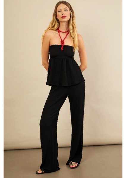 Kadın Siyah Bubble Alt Üst Takım FLU337 fiyatları