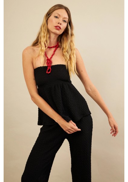 Kadın Siyah Bubble Alt Üst Takım FLU337 fırsatları