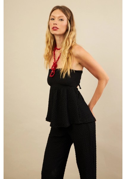 Kadın Siyah Bubble Alt Üst Takım FLU337 indirimleri