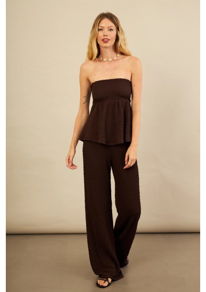 Kadın Kahverengi Bubble Alt Üst Takım FLU337 fiyatları