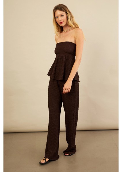 Kadın Kahverengi Bubble Alt Üst Takım FLU337 fırsatları