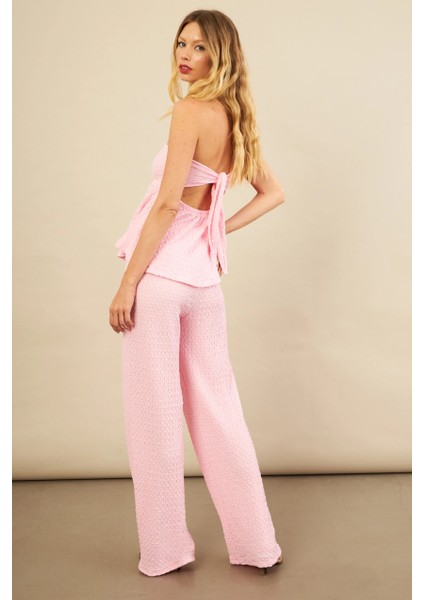 Kadın Pembe Bubble Alt Üst Takım FLU337