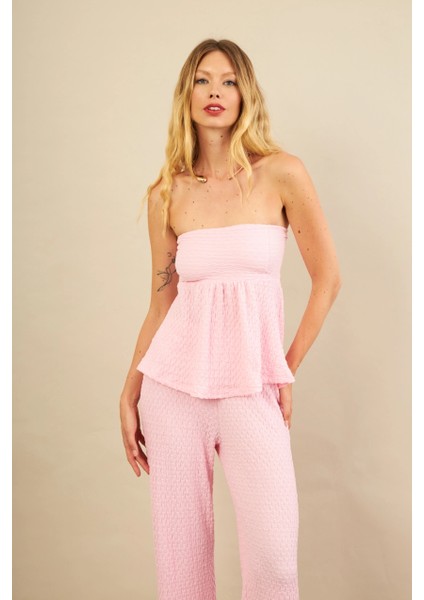 Kadın Pembe Bubble Alt Üst Takım FLU337 modelleri