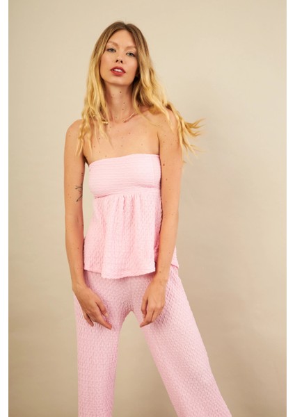 Kadın Pembe Bubble Alt Üst Takım FLU337 fırsatları