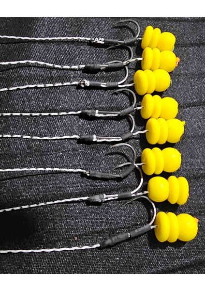 15 Takım(Sarı Kubbe) Renkler Sazan Yemleme (Tekne ve Botu)(Rig ve Boli) Yüzen Model 15 Adet