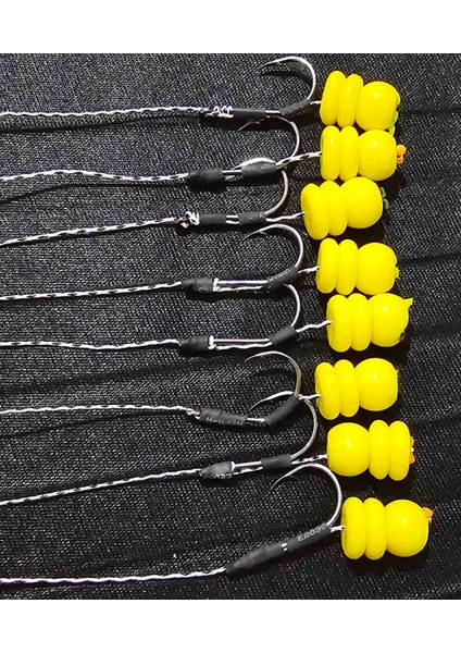 15 Takım(Sarı Kubbe) Renkler Sazan Yemleme (Tekne ve Botu)(Rig ve Boli) Yüzen Model 15 Adet modelleri