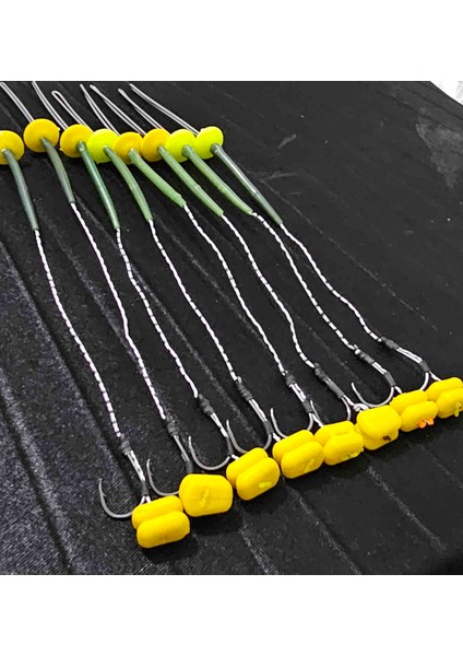 15 Takım(Çift Mısır Sarı) Renkler Sazan Yemleme (Tekne ve Botu)(Rig ve Boli) Yüzen Model 15 Adet