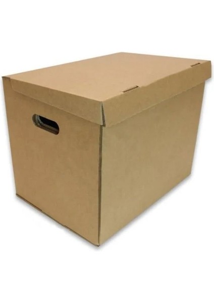 41X33X31 cm Kendinden Kapaklı Esmer Arşiv Kutusu 5 Adet modelleri