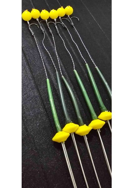 15 Takım(Sarı Pup) Renkler Sazan Yemleme (Tekne ve Botu)(Rig ve Boli) Yüzen Model 15 Adet