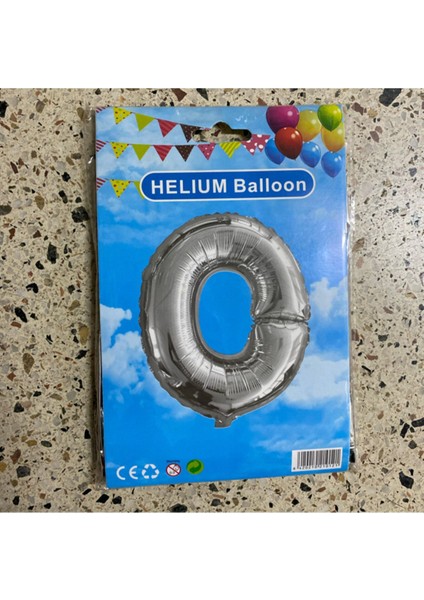 O - Gümüş Helyum Balon