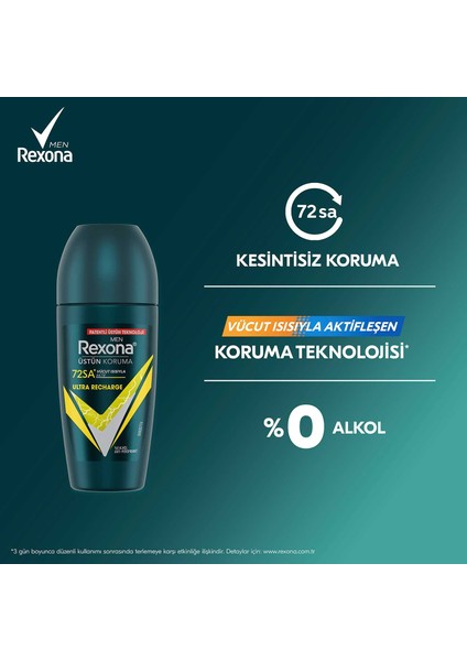 Men Üstün Koruma Erkek Roll On Deodorant Ultra Recharge 50 ml indirimleri