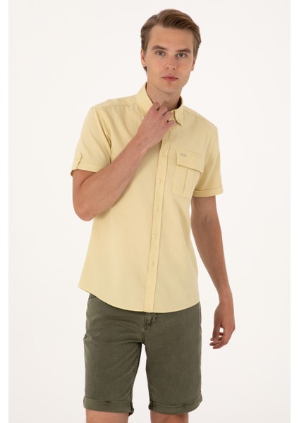 Erkek Açık Haki Gömlek Kısa Kollu 50300181-VR183