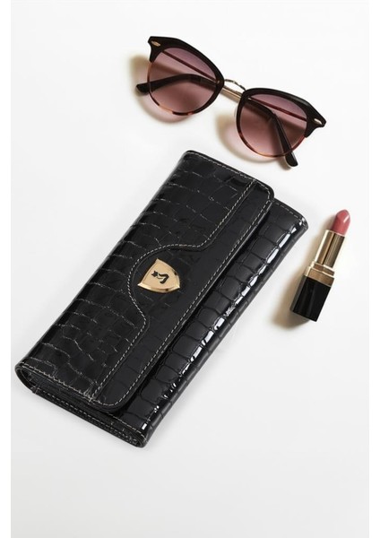 Asos Hakiki Deri Gold Detaylı Kadın Kartlık ve Cüzdan