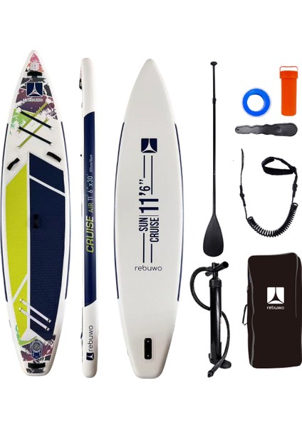 Pro Sup Şişme Sörf Tahtası Stand Up Paddle Board 76*351*15 cm Yeşil Yarış Board