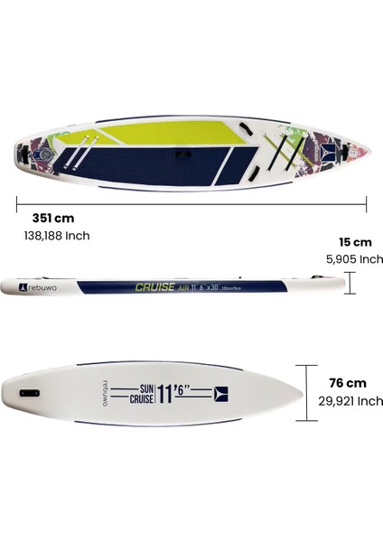 Pro Sup Şişme Sörf Tahtası Stand Up Paddle Board 76*351*15 cm Yeşil Yarış Board fiyatları