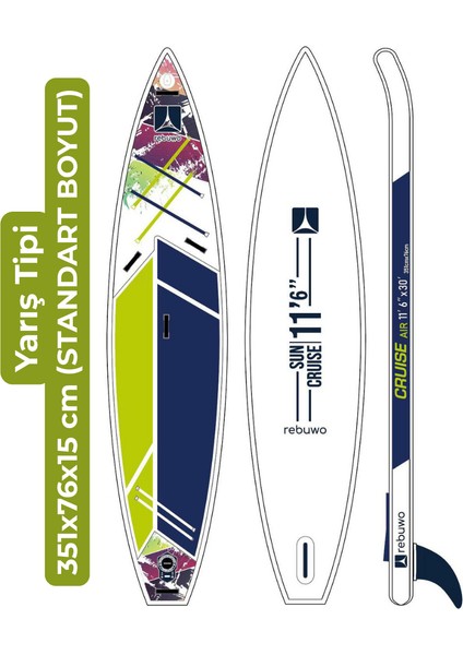Pro Sup Şişme Sörf Tahtası Stand Up Paddle Board 76*351*15 cm Yeşil Yarış Board modelleri