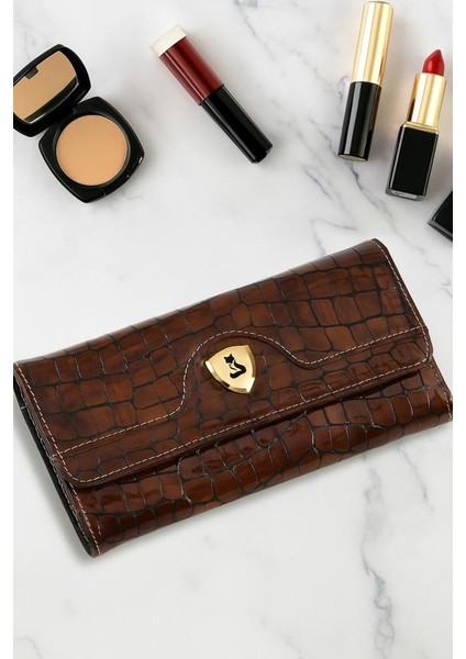 Asos Hakiki Deri Gold Detaylı Kadın Kartlık ve Cüzdan