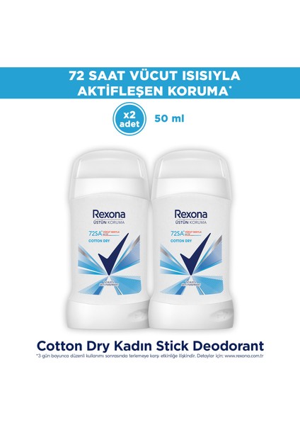 Üstün Koruma Kadın Stick Deodorant Cotton Dry 50 ml X2