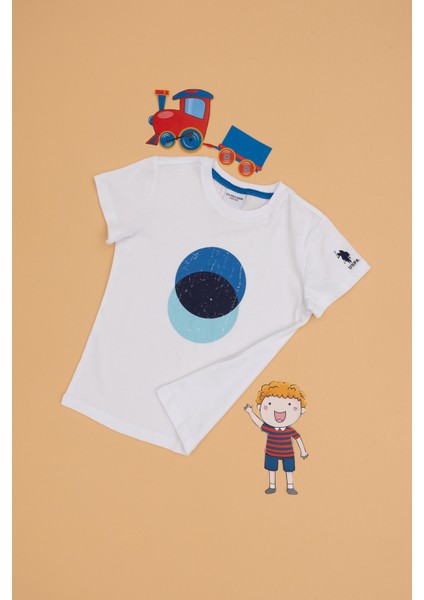 Erkek Çocuk Beyaz Tişört 50307292-VR013