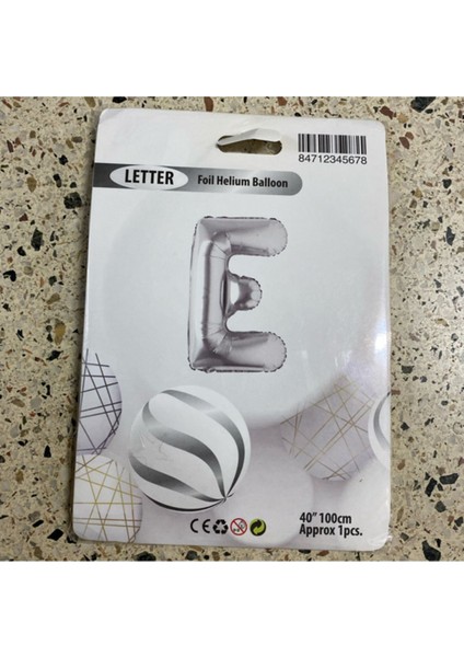 E - Gümüş Helyum Balon