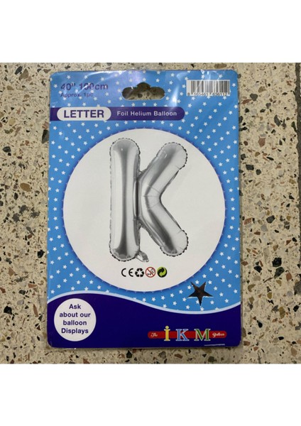 K - Gümüş Helyum Balon