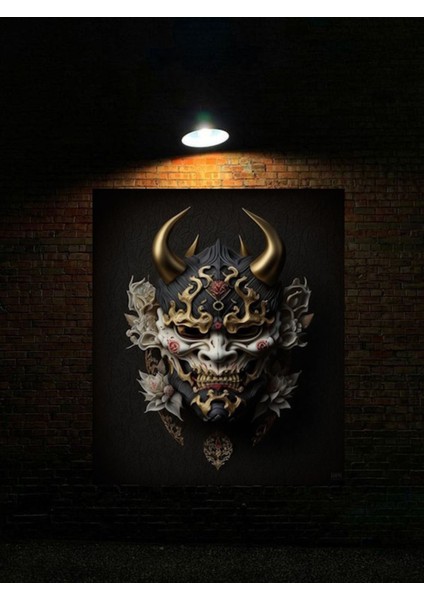 Şeytan Yüzü Slüeti Kanvas Tablo Canvas Ev Duvar Dekarasyon Duvar Süsü Ölçü Seçmeyi Unutmyaınız