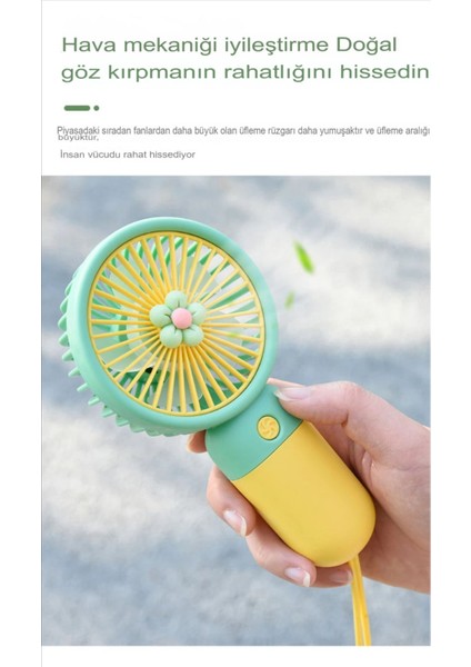 Ipli El Fanı Papatyalı Model Şarjlı Fan Vantilatör Serinletici Taşınabilir fırsatları