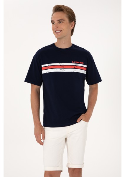 Erkek Lacivert Tişört Kolsuz Rahat Kesim Günlük Tarzda %100 Pamuk