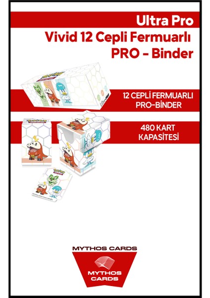 Ultra Pro - Vivid 12 Cepli Fermuarlı Pro - Binder