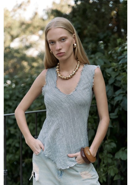 Veilinas Asimetrik Füme Keten Crop fiyatları