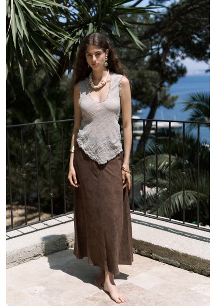 Veilinas Asimetrik Vizon Keten Crop fiyatları